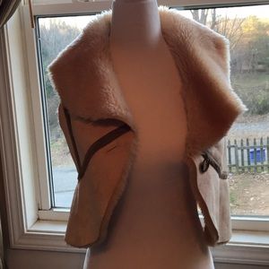 Fur and leather vest